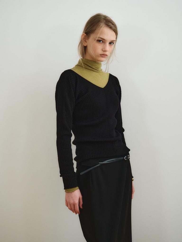 Reply Seamless Rib Top_Black
