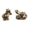 Carving Brass Frogs Miniature Statue Solid Design Decorative Accent Fengshuis Animal Figurine For Desk Shelf Living Room