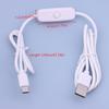 USB To Type C Switch Cable DC 5V 2A Power Supply Extension Power Wire White Black USB To Type C Button Switch Line For Lamp Fan