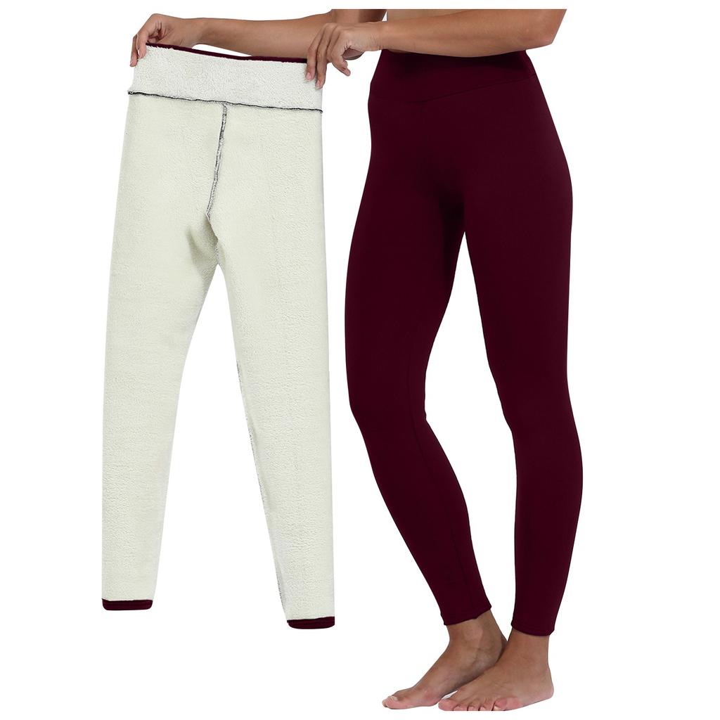 Women Warm Stretch Yoga Leggings High Waist Tight Sports Pants