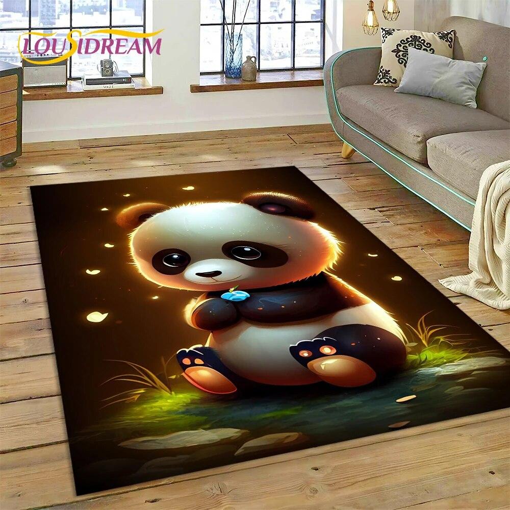Dream Cute Panda Cartoon Animal Carpet Rug for Home Living Room Bedroom Sofa Doormat Decor,Kids Play Area Rug Non-slip Floor Mat