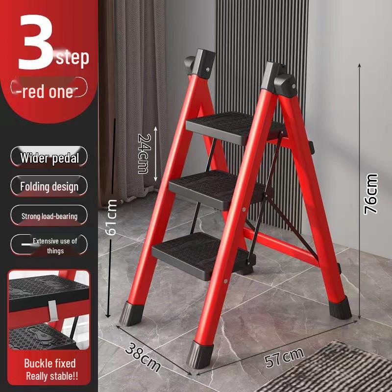 Multifunctional Folding Telescopic Indoor A-Frame Ladder, Portable 4-Step Household Climbing Ladder