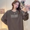 Autumn New Super Fire Retro Design Sense Letter Simple Casual Sweater Loose Crew Neck Jumper
