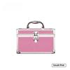 Portable Double-Layer Aluminum Alloy Cosmetic Case with Mirror and Password Lock