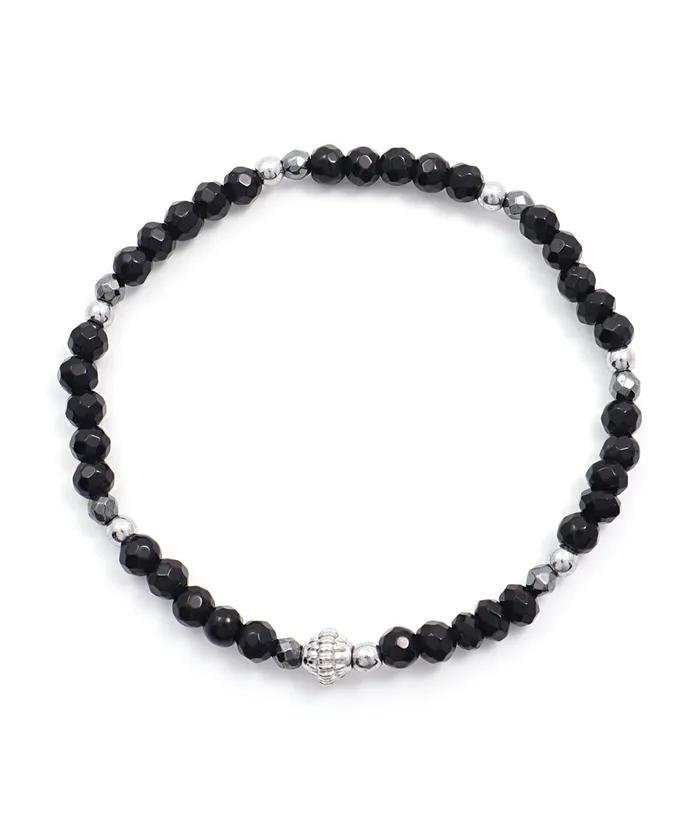 Onyx Vintage Dustball Point Bracelet (PLT-BR-086_BK)