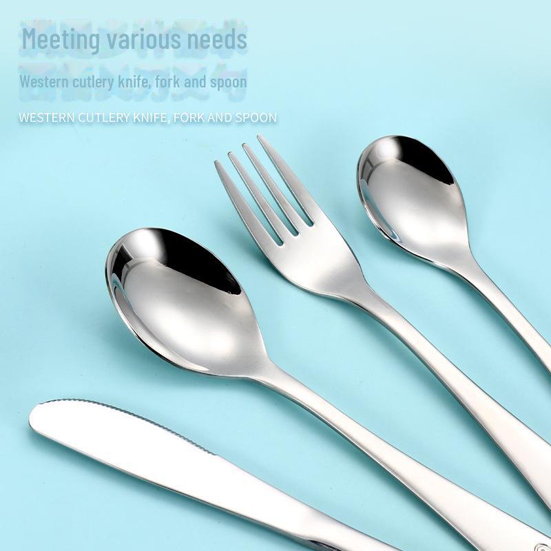 Children's Cartoon Bear 304 Stainless Steel Cutlery Set: Knife, Fork, Spoon & Gift Box - Perfect for Western Meals