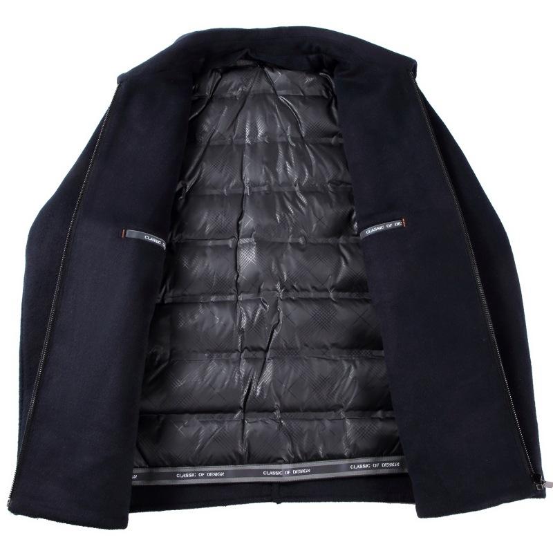 Lapel Double-sided Woolen Jacket Men's Cashmere Down Liner Short Coat Autumn and Winter Leader Cadres Woolen Top