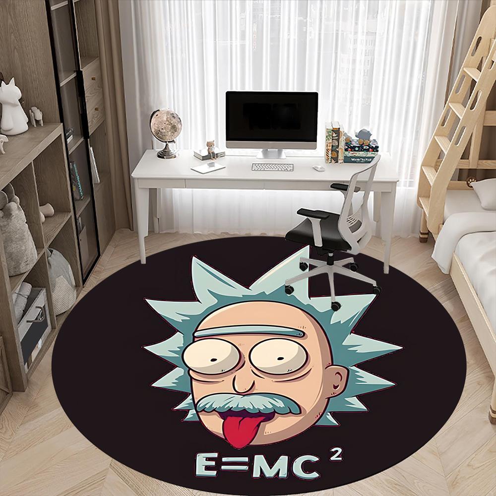 1pz Tappeto Rotondo Rick and Morty per Ufficio, Sotto Sedie da Ufficio Camera da Letto Soggiorno Arredamento Casa, Decorazione Stanza, Disponibile in Varie Misure