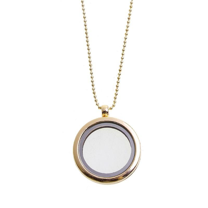 Locket Necklace Diy Floating Round Locket Pendant Live Floating Memory Necklace Suitable for Women's Friendship Necklace