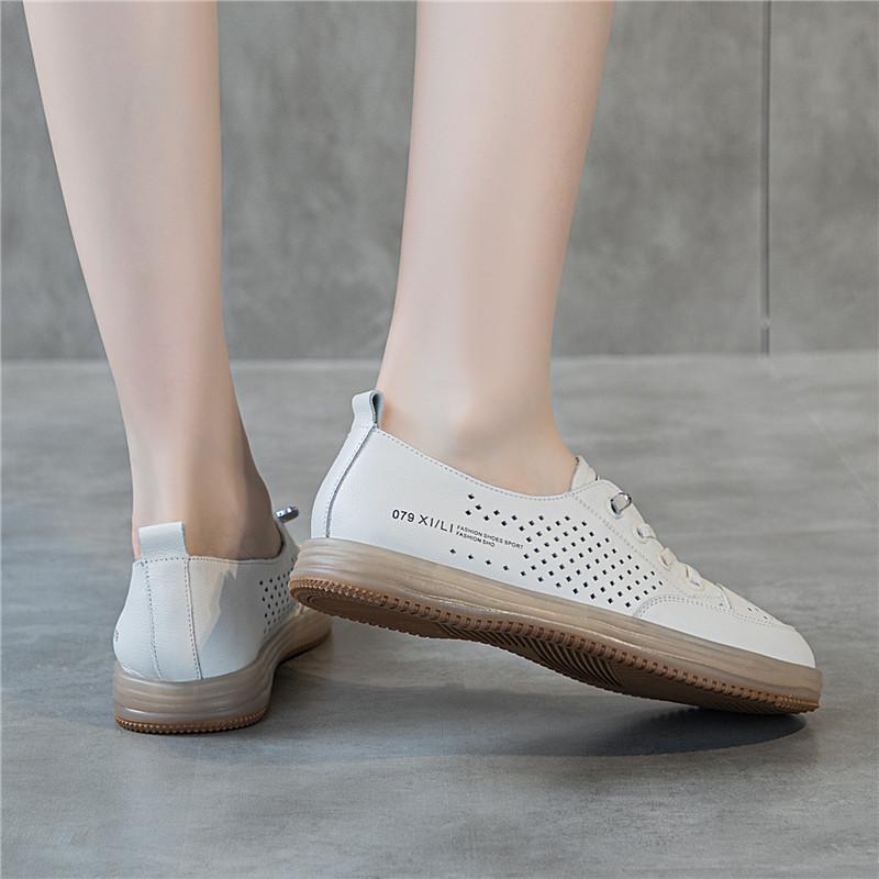 Top layer cowhide summer women's nurse shoes women's summer white shoes 2026 women's leather shoes mother's shoes