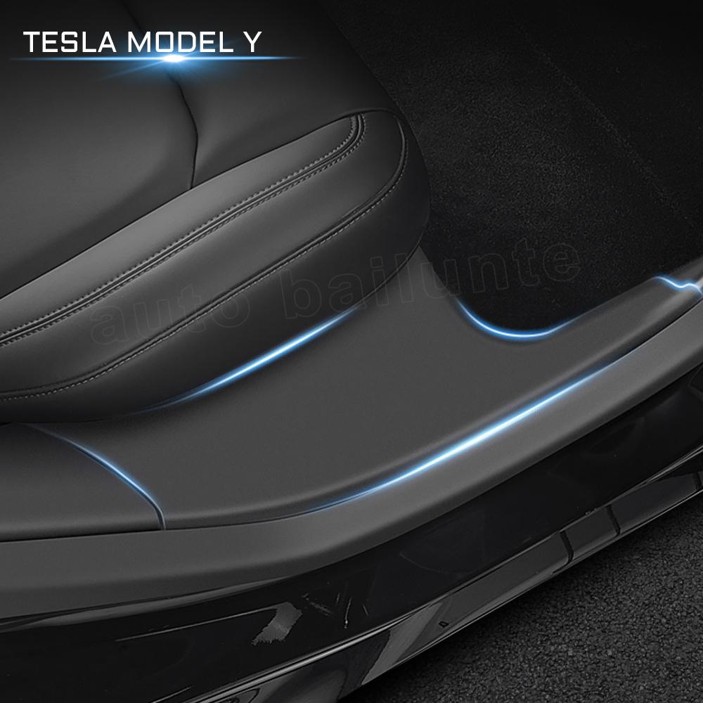 For Tesla Model Y Car Protection Cover Rear Door Sill Anti Kick Plate Interior Decoration Tuning