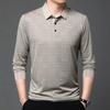 Neues Herren Business Casual Langarmhemd Einfarbiges Poloshirt Modisch Atmungsaktiv Bequem Vielseitiges Oberteil