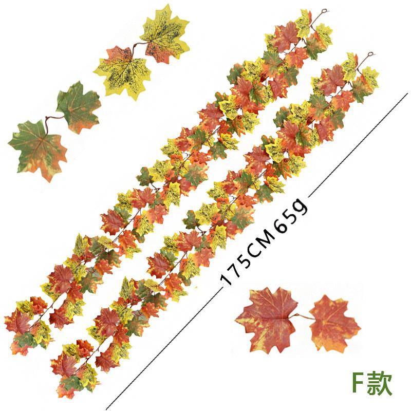Artificial Maple Vine Decor 1.75m Long With 6-Leaf Cycle Outdoor Garden Festival Party Decoration