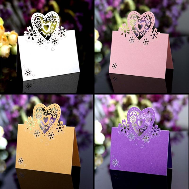 50Pcs Heart Shape Table Number Cards Wedding Table Number Card For Table Setting Wine Glass Christmas Wedding Decoration