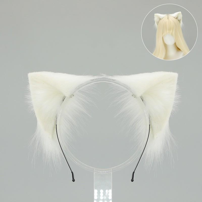 Fluffy Cat Ear Headband Lolita Cosplay Anime Convention Kawaii Catgirl Accessory