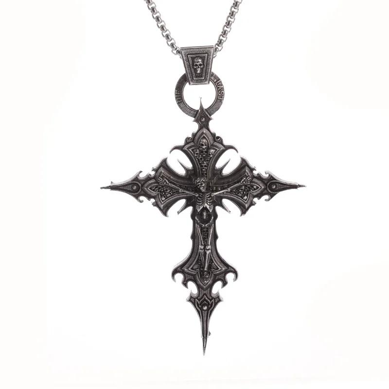 Stainless Steel Witchcraft Pentagram Necklace for Men Jewish Hebrew Four Letter Solomon Pendant Rune Amulet Jewelry