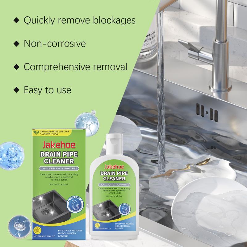 Universal Drain Pipe Cleaner 100ml Power Formula for Kitchen Bathroom Toilet Decalcifying Clog Removing Agent
