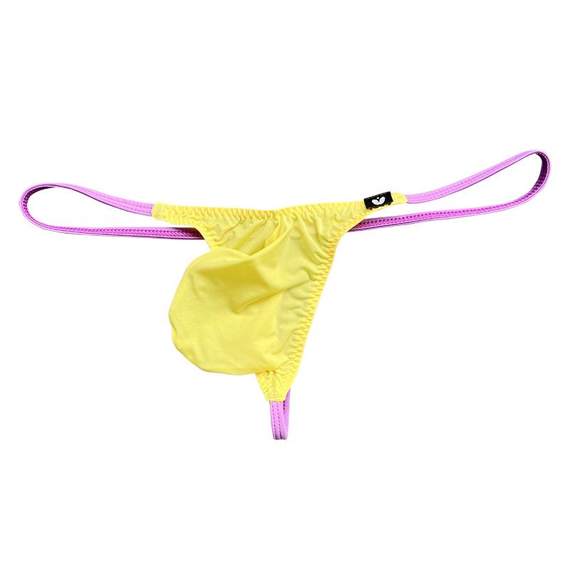 Big Penis Pouch Thongs Men Sexy Underwear Ice Silk G-String Low Rise Underpants Gay Man Erotic Panties Bulge Pouch Bikini Trunk
