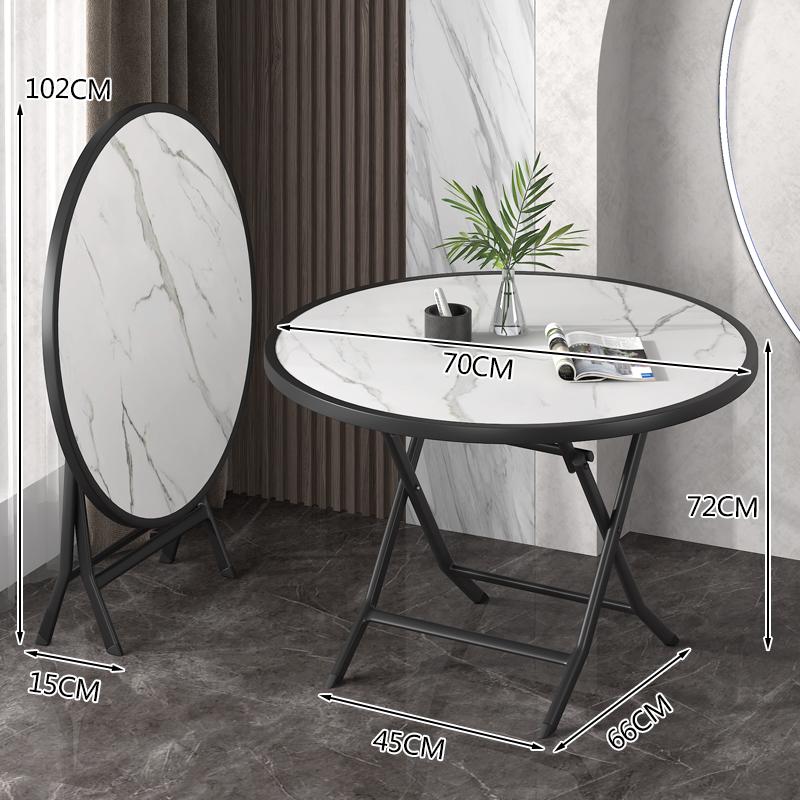 Folding Dining Table Household Small Apartment Folding Dining Table Simple Round Table 4 People Dining Table Round Folding Table