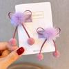 New Year Red Pom-pom Bow Hair Clips, Cute Princess Hair Accessories for Baby Girls, Festive Hair Barrettes for Toddlers