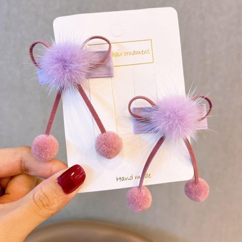 New Year Red Pom-pom Bow Hair Clips, Cute Princess Hair Accessories for Baby Girls, Festive Hair Barrettes for Toddlers