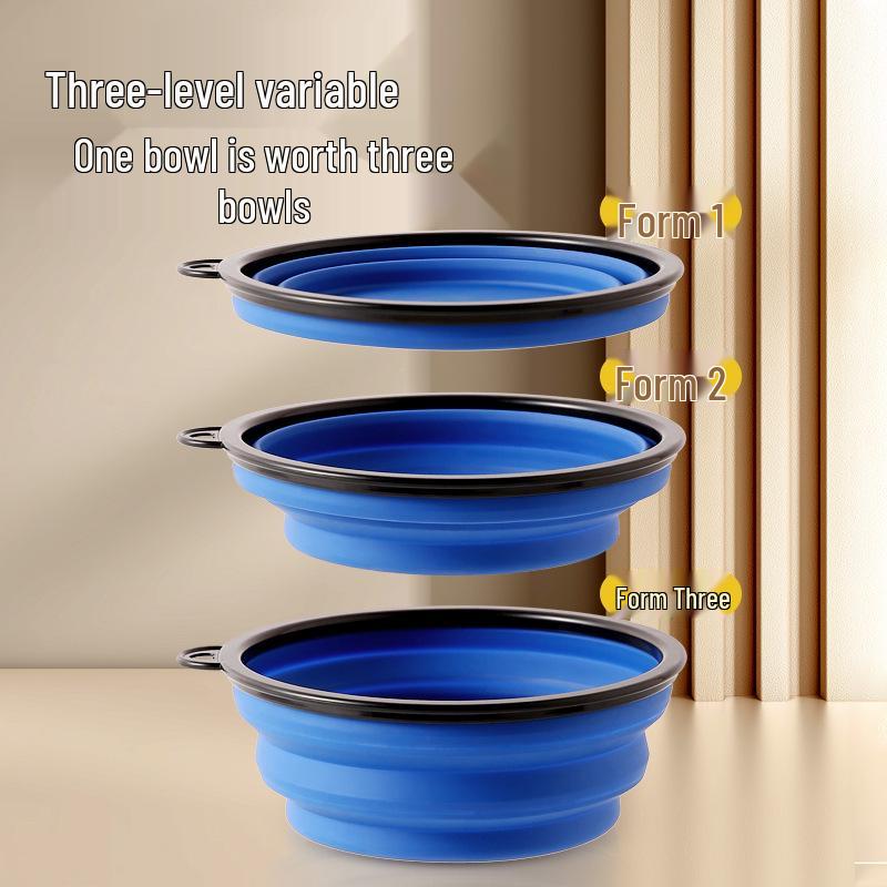 Two-in-One Collapsible Dog Bowl: Portable Silicone Food & Water Bowl for Travel