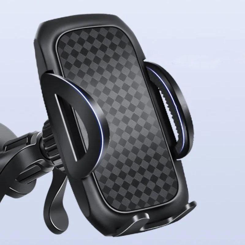 

Автомобильный держатель для телефона с поворотным зажимом на 360 градусов для iPhone 15 14 13 Pro Max Samsung S24 S23 S22 Xiaomi Redmi Note 12 Oppo Moto, кронштейн для мобильного телефона чёрный