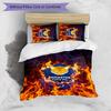 Leicester City Football Printed 3 Pieces Bedding Set, Comfortable Skin Friendly Bedroom Duvet Cover Set