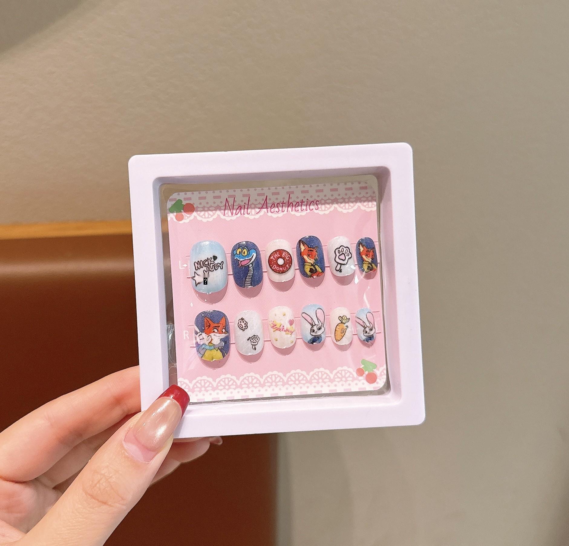 Zootopia Purple High-End Wearable Nail Tips - Handmade Manicure Stickers