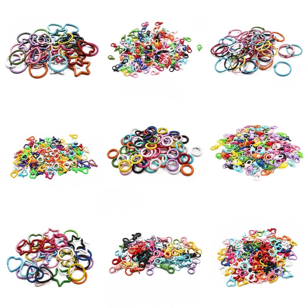 Multi-colors Multi-Styles Alloy Open Rings Lobster Clasp Hooks Ball Chains DIY Jewelry Making Findings Supplies