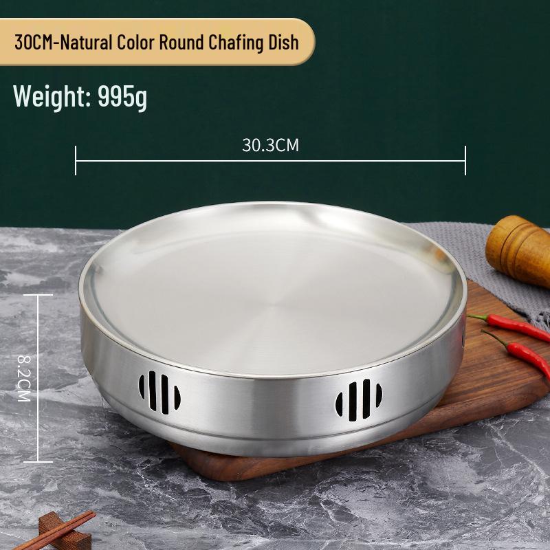 Korean-Style Stainless Steel Round BBQ Warming Stove for Restaurants