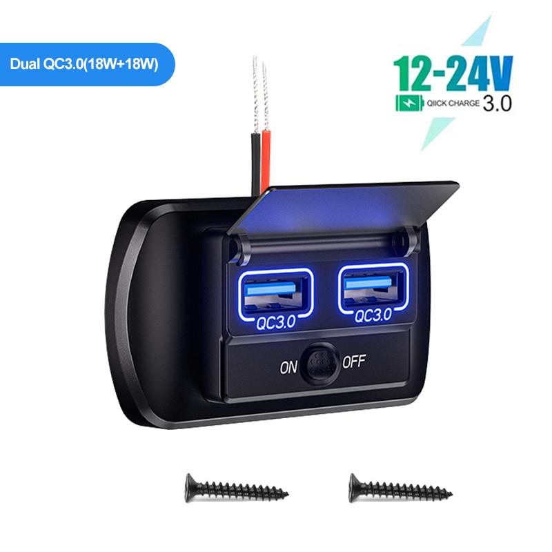 

Kewig NEW QC3.0 PD3.0 Car Charger Socket Quick Charging USB Charger Outlet Panel Power Adapter for 12/24V Truck Camper Caravan