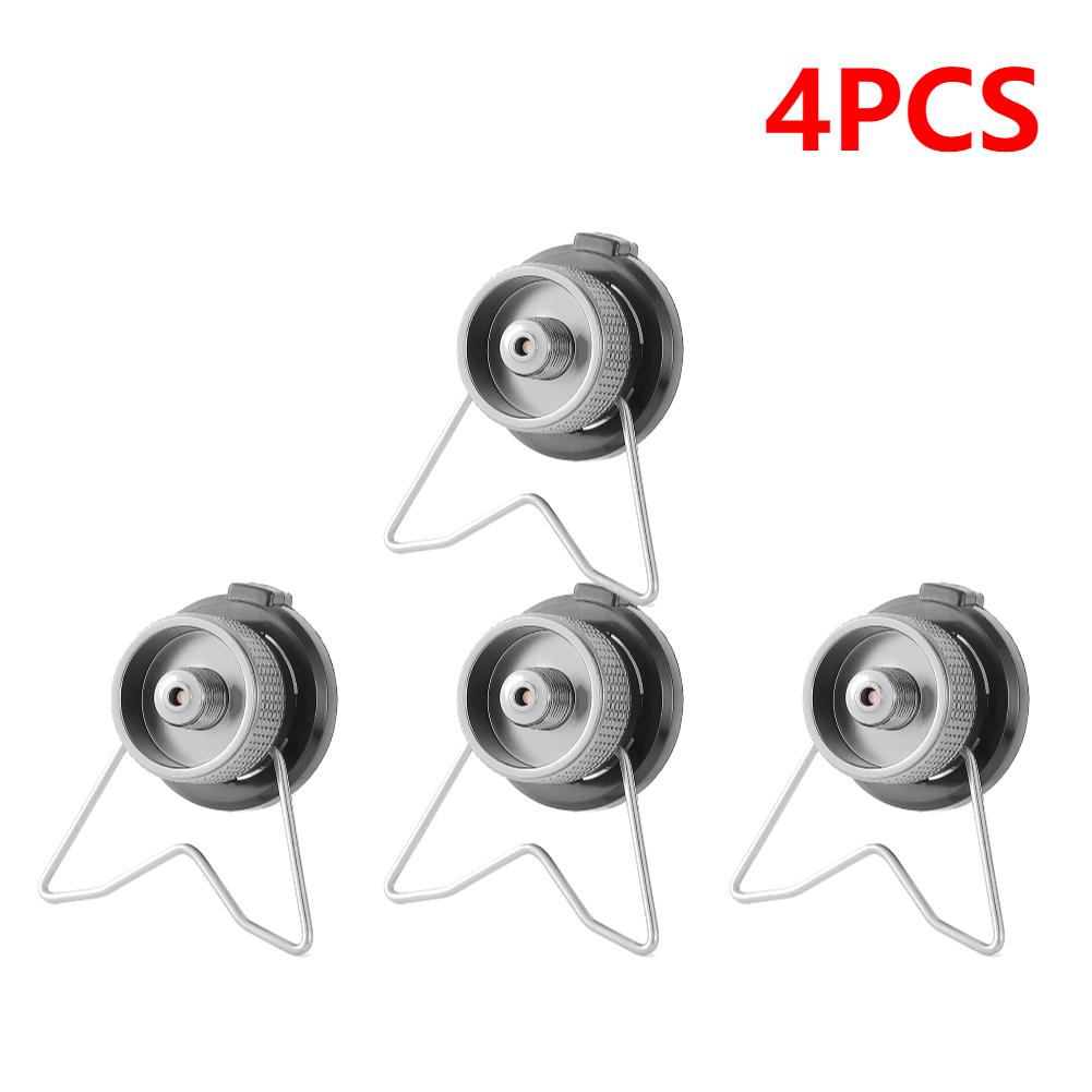 Butane Adapter with Bracket Camping Stove Converter Connector Screw Valve Output Nozzle Bottle Adapter Gas Tank Conversion Head