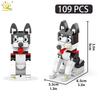 HUIQIBAO Dog Series Micro Building Block Amimal corgi Husky Bulldog Mini Brick set Toy for Children Desk Decoration ornament