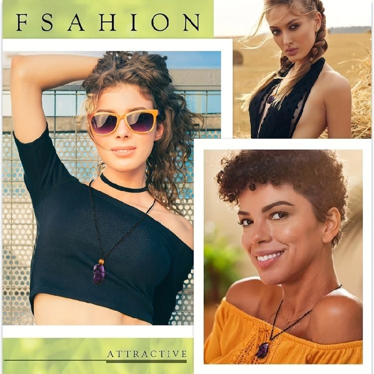 Pack of 10 Braided Stone Holder Necklace Adjustable Length Choker Crystals and Stones Net Pocket Neckchain Accessory