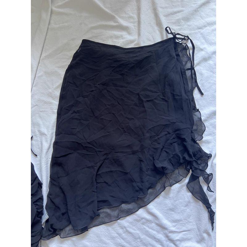 

Canada A s Pure Yuan Niche Chiffon Double-Layer Versatile Commuter Skirt for Women Black us10