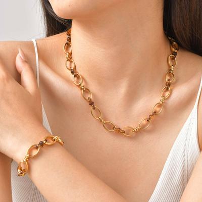 Necklace Women'S Style Fashion Simple Multi-Ring Splicing Stainless Steel Bracelet Titanium Steel Jewelry Br-2675