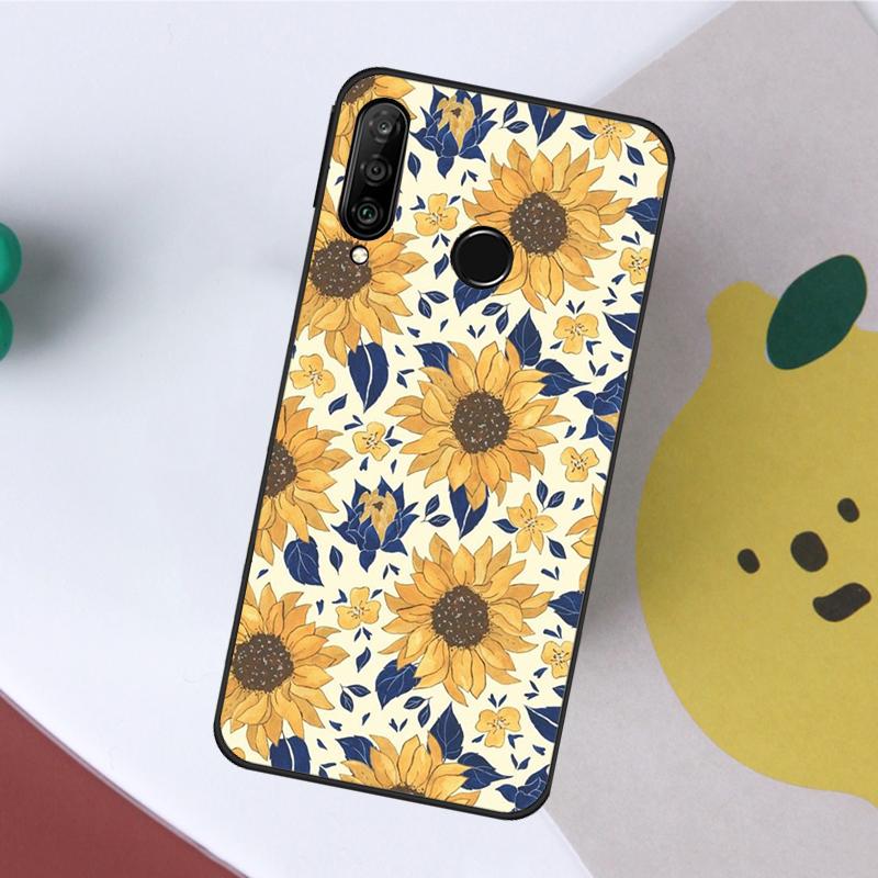 Vintage Sunflowers For Huawei Nova 12s 12i 11i 8i Y73 Y72 Y61 Y91 Y90 Y70 Y60 9 10 SE P30 P40 Lite P60 Pro Case