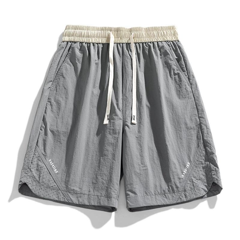 

Шорты Ice Silk, мужские летние свободные спортивные повседневные брюки длиной пять четвертей, дышащие быстросохнущие брюки M-5XL M серый