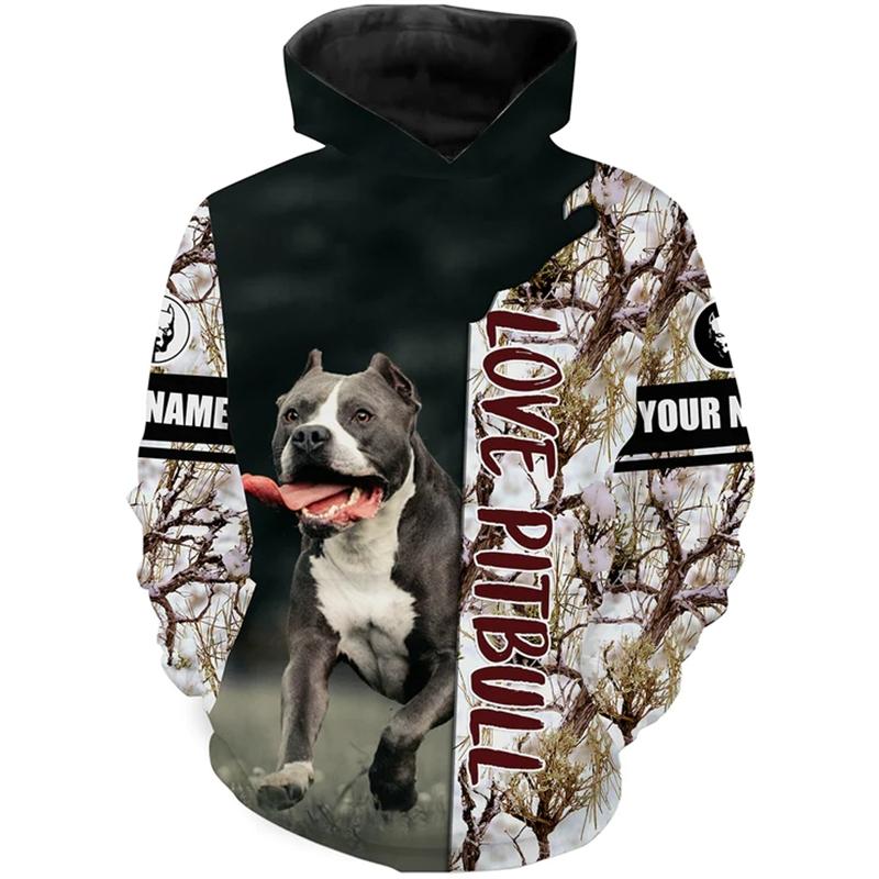 

American Bully Happy Holiday Толстовки з 3D-принтом Пуловери унісекс Худі з кумедним малюнком собаки Повсякденний вуличний спортивний костюм Топи 4XL