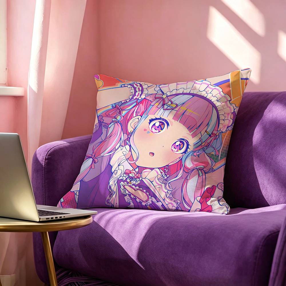 BBang dream Nirukawa Reona Pillow Case Square DoubleSided Sofa Cushion Cover Bedroom Bedside Pillow
