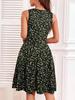 Floral Keyhole Neck Beach Dress with Hidden Zipper