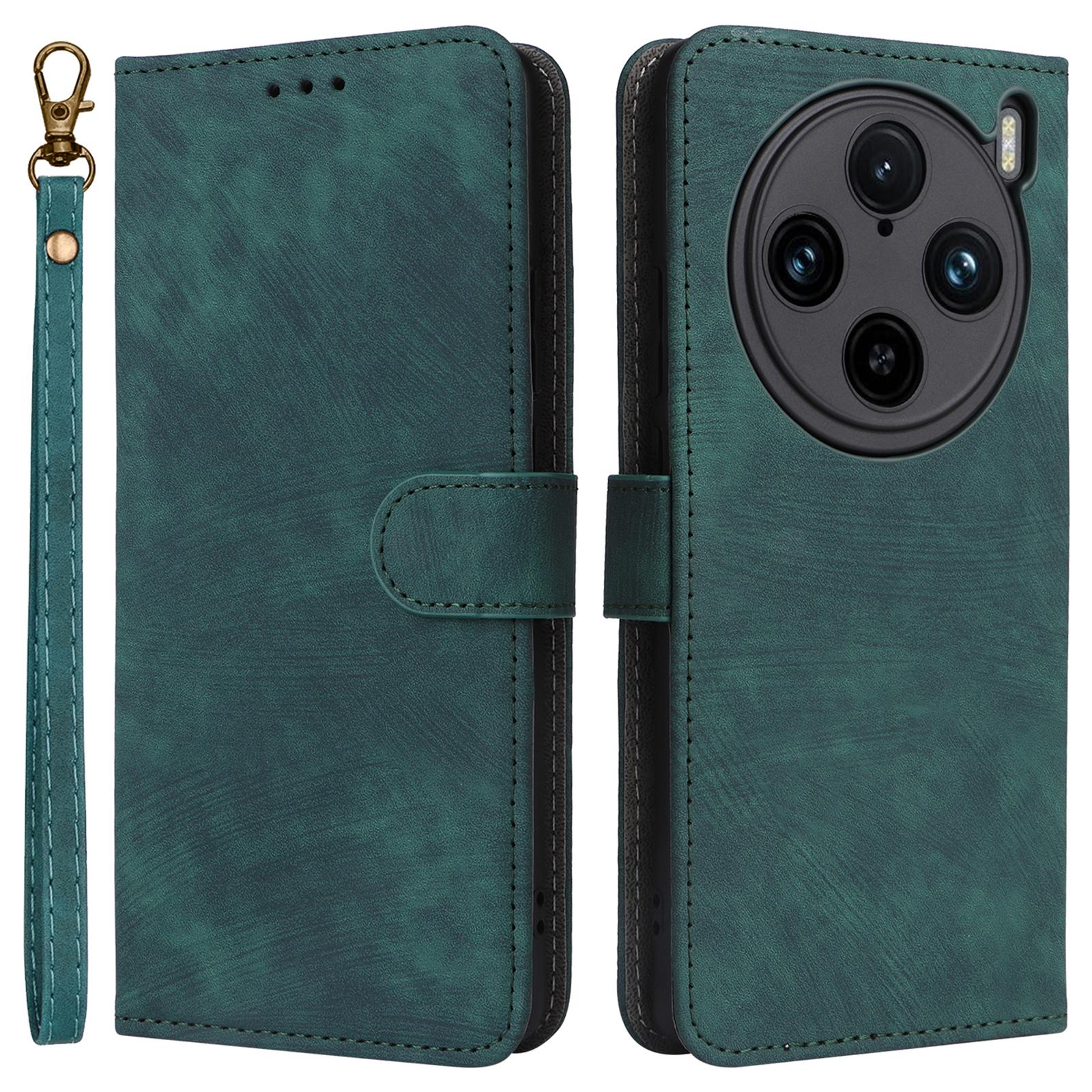 For vivo X100 Pro 5G Case Leather Flip Stand Phone Cover with RFID Blocking Function C