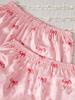 Satin-Pyjama-Set für Mädchen, 4-teilig, mit Schleifenmuster, Nachtwäsche, Bademantel, Cami-Top, Shorts, Hose, 8-12 Jahre, Kinder, Weiches Nachthemd-Set für Schlafzimmer, Geburtstagsgeschenk