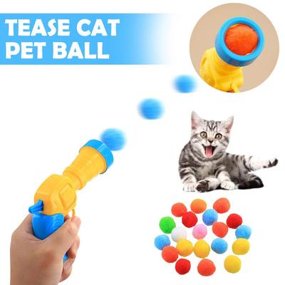 Katzen-Plüschball-Schießpistole Lustige Katzenspielzeuge Interaktives Start-Trainingsspielzeug für Haustierkätzchen Kreative Mini-Schießspiele