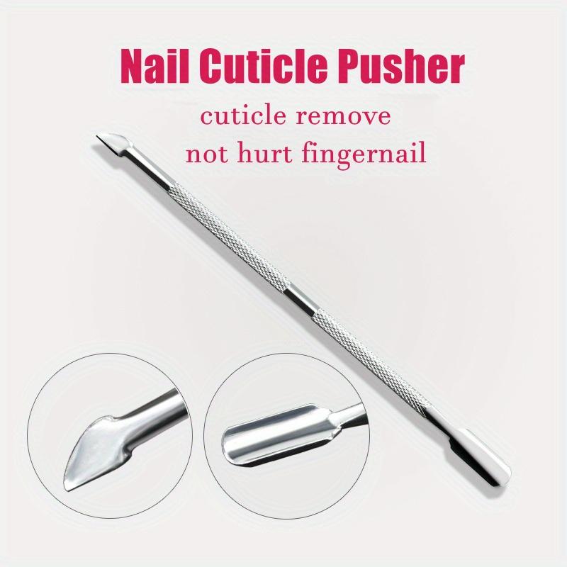 Ergonomic Stainless Steel Cuticle Pusher - Professional Manicure Tool for Easy Cuticle Removal - Durable Nail Art Essential for