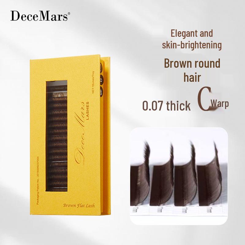 DeceMars Soft Brown Fiber Auto-Volumizing Eyelash Extensions - Salon Exclusive