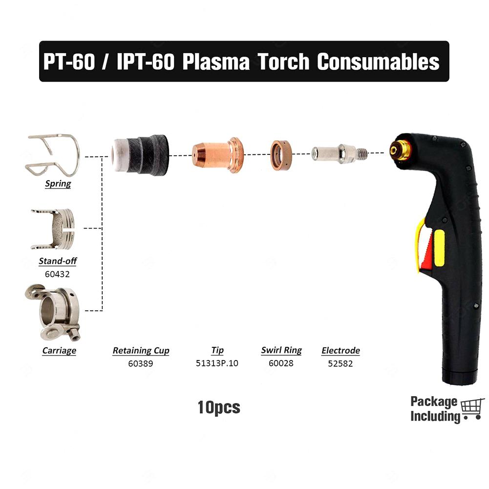 For IPT 60 Torch For PT 60 Torch Plasma Torch Electrode IPT 60 Plasma Torch For Plasma Cutting 1 0mm High Reliability