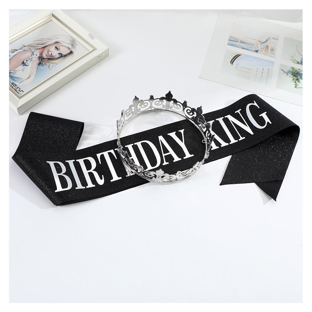 Herr Royal Crown och King Sash Party Set - Legerings Huvudbonadsaccessoar