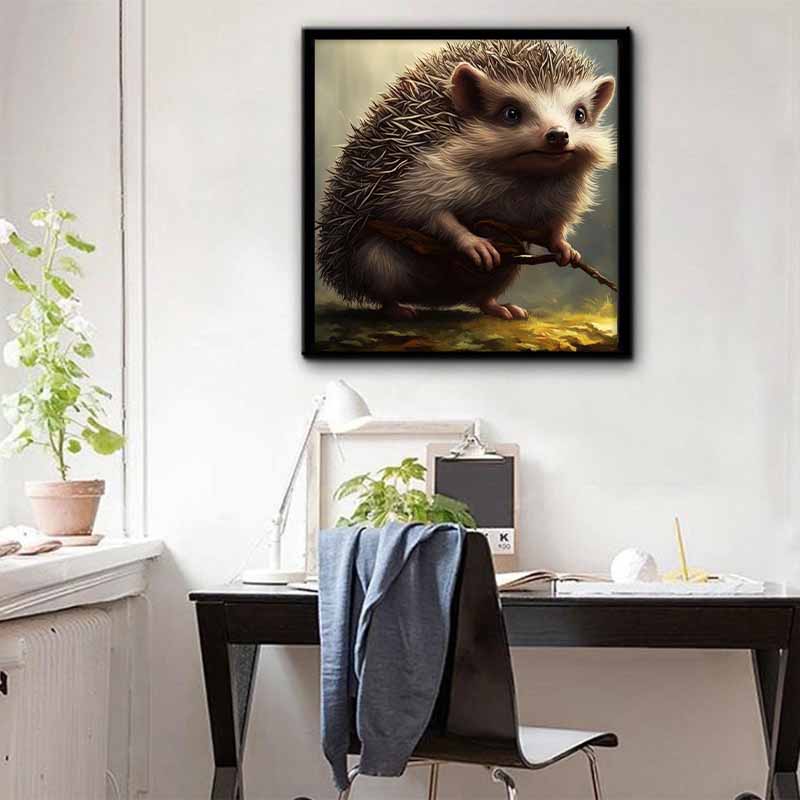 New Arrival 5D DIY Full Circle Diamond Painting "Hedgehog" Embroidery Cross Stitch Home Decor Gift